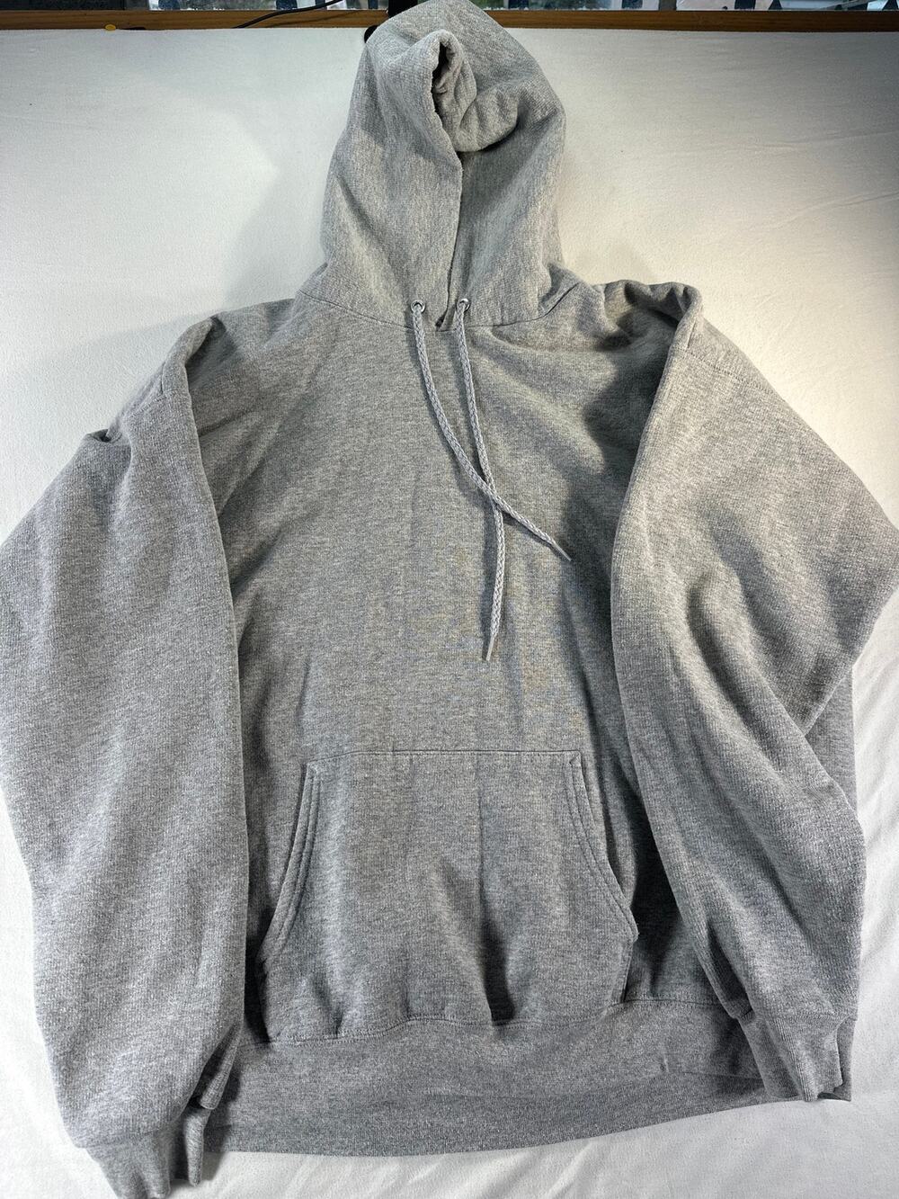 Hanes EcoSmart Men’s Gray Pullover Hoodie XL Fleece Kangaroo Pocket Sweatshirt
